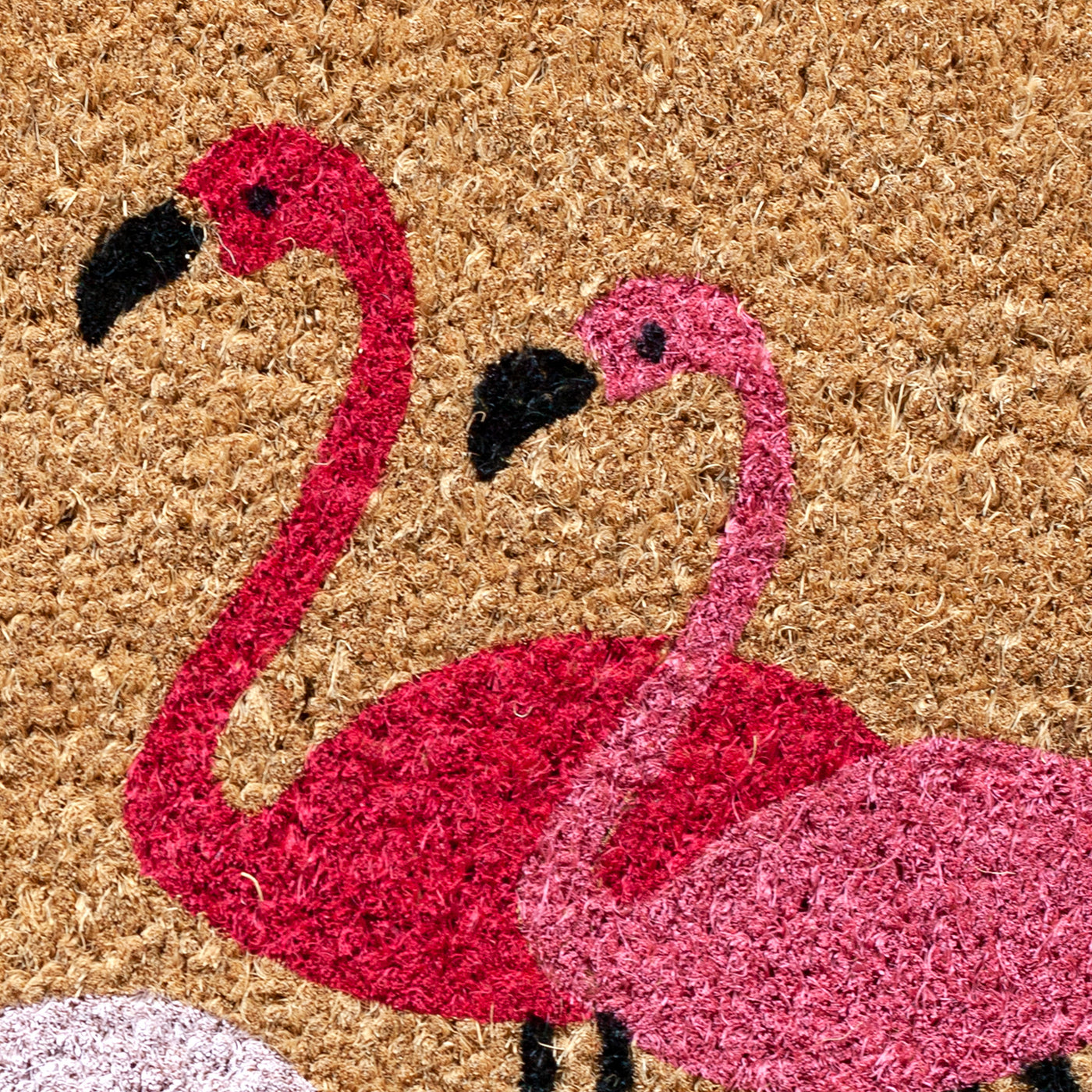 BAHA Natural Coir Fibre Door Mat (Pink Flamingos) (60 x 40cm) - Baha