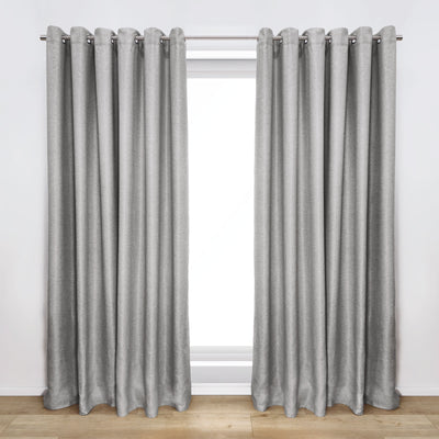 Essence Room Darkening Eyelet Curtain Pair - Grey