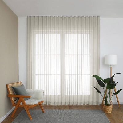 Sorrento S-Fold Sheer Curtain - Straw