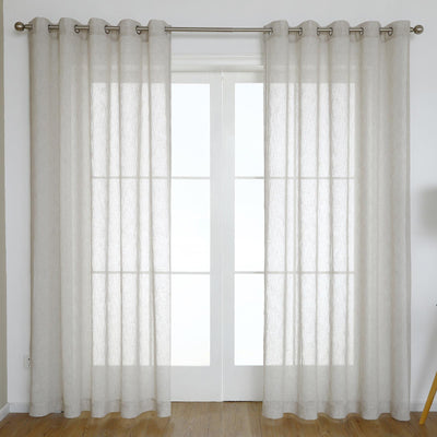 Sorrento Eyelet Sheer Curtain (Straw) (W140cm x D223cm)