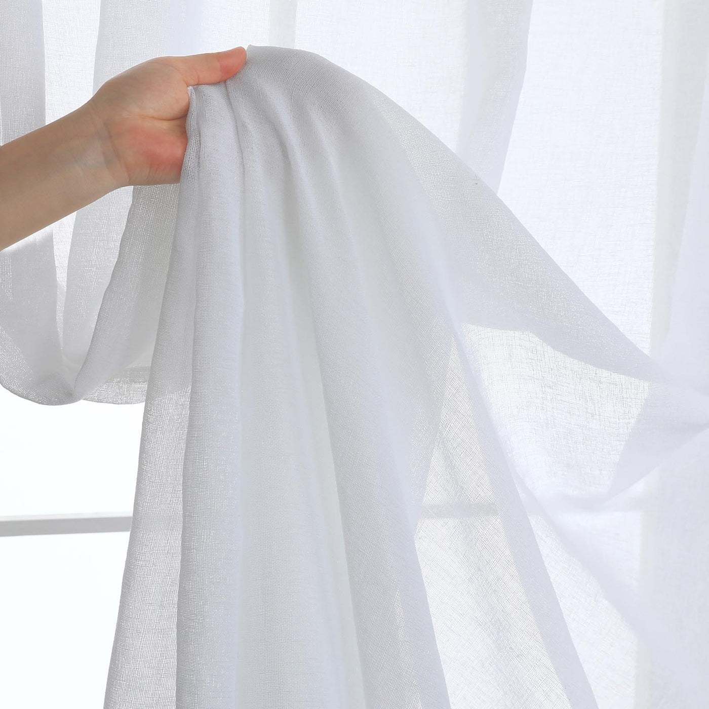 Sorrento Rod Pocket Sheer Curtain (White) (W500cm x D213cm) - Baha