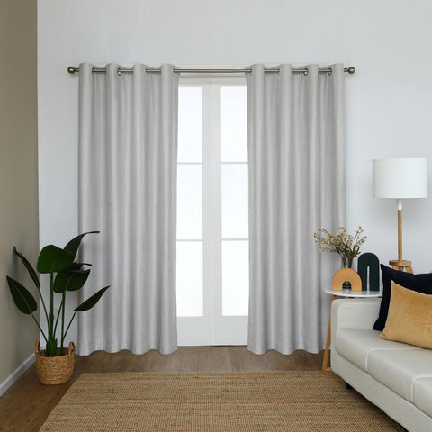 Marlo Eyelet Blockout Curtain (Cloud) (W140cm x D223cm)
