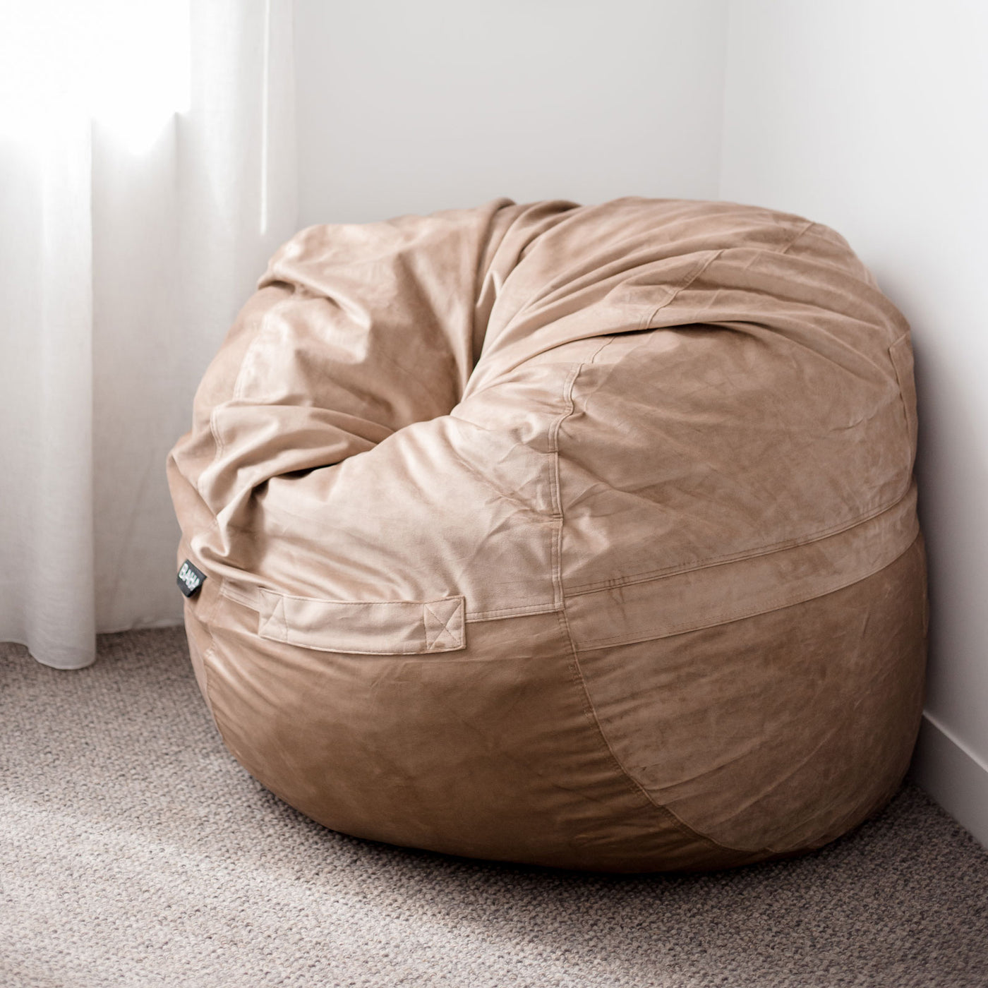 The Joey, Memory Foam Children's Bean Bag Chair / Pod (80 x 80cm) (Sand) - Baha