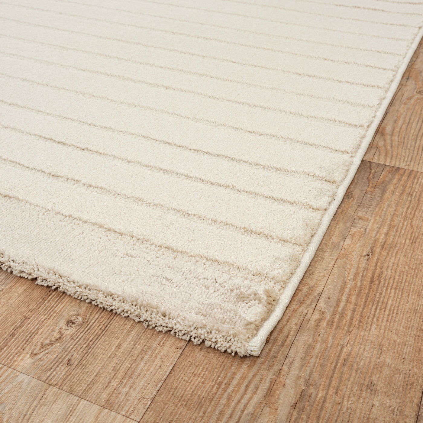 Kari Striped Cream and Gold Rug (240 x 340cm Large)