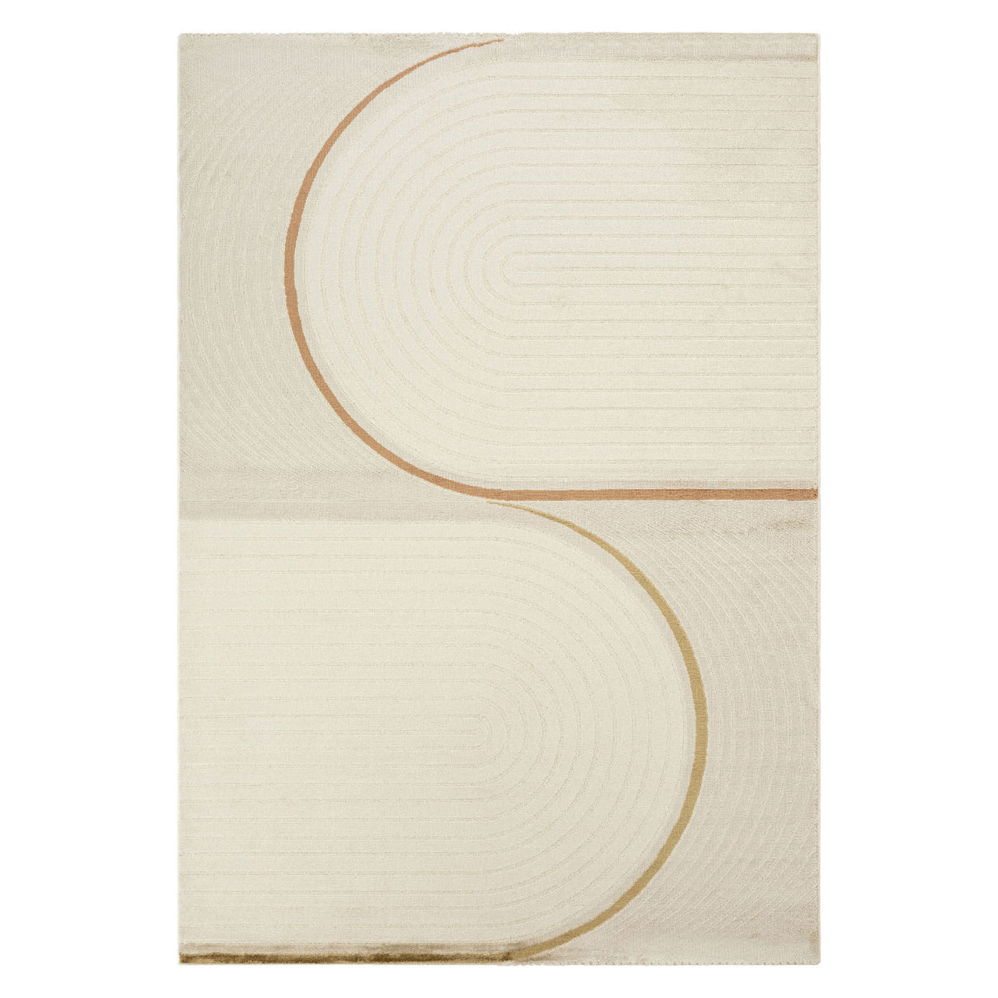 Kari Striped Cream and Gold Rug (240 x 340cm)