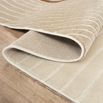 Kari Striped Cream and Gold Rug (240 x 340cm Large)