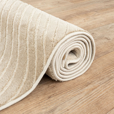 Kari Striped Cream and Gold Rug (240 x 340cm Large)