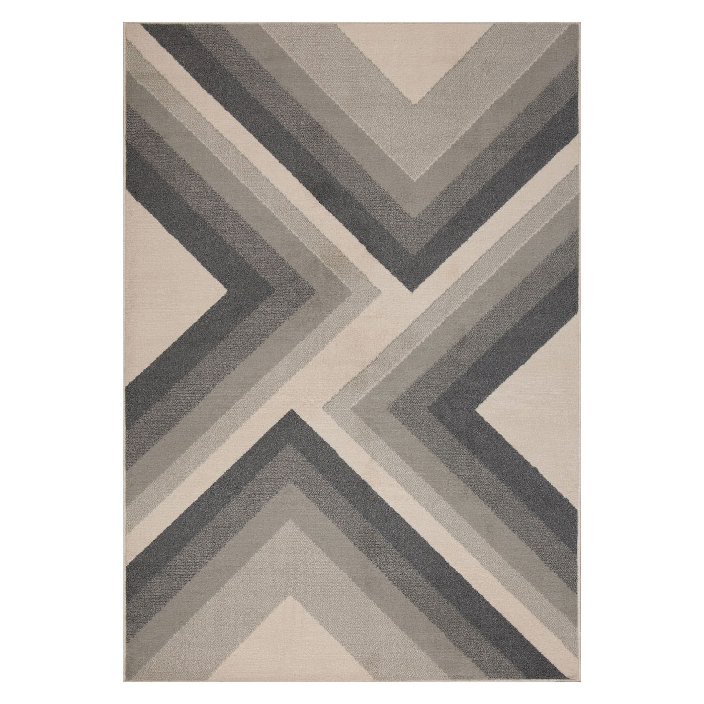 Liora Grey Geometric Rug (160 x 230cm) - Baha