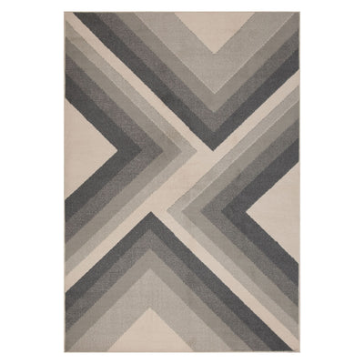 Liora Grey Geometric Rug (160 x 230cm) - Baha