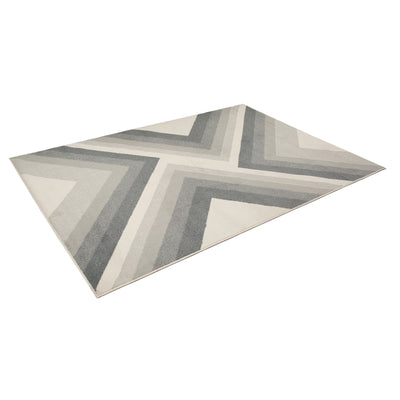 Liora Grey Geometric Rug (160 x 230cm) - Baha