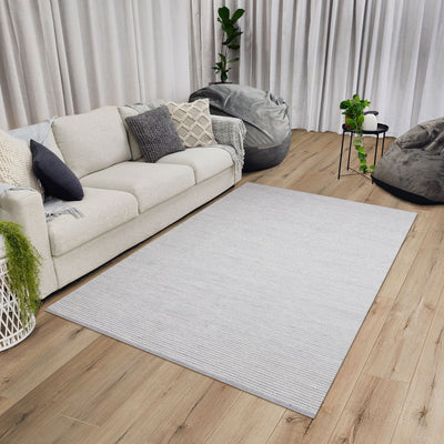 Lanta Cream Textured Flatweave Rug (200 X 300cm) - Baha