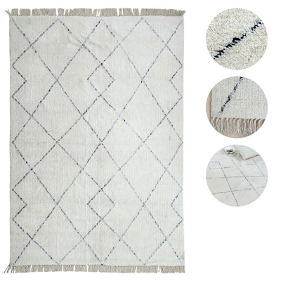 Swansea Tufted Geo Wool Rug (180 X 270cm) (Charcoal)