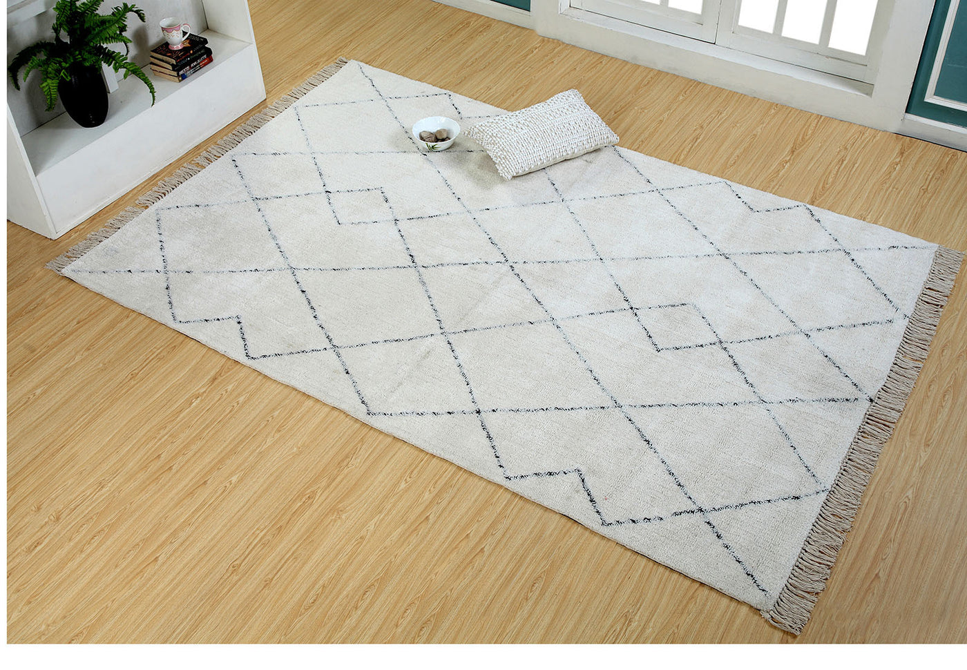 Swansea Tufted Geo Wool Rug (180 X 270cm) (Charcoal)