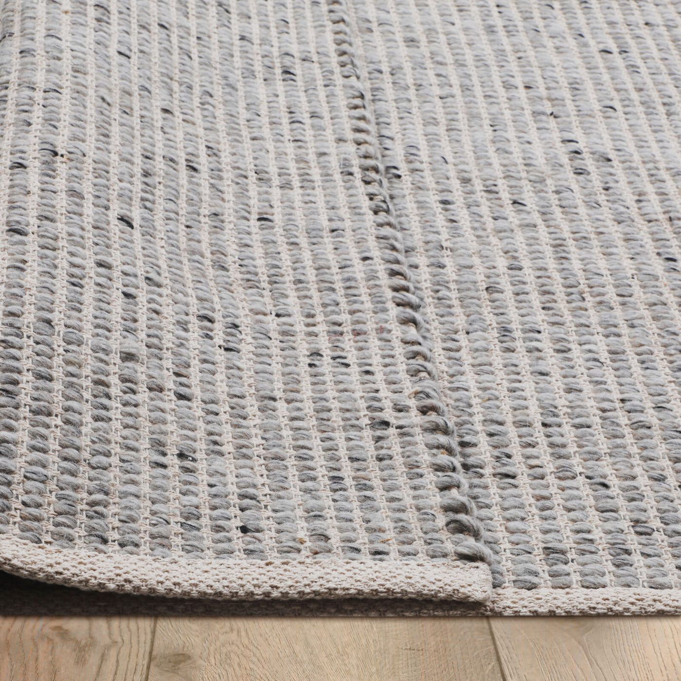 Vatersay Grey Felted Wool Rug (160 X 230cm)