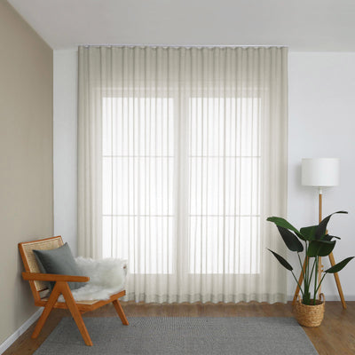 Sorrento S-Fold Sheer Curtain (Straw)