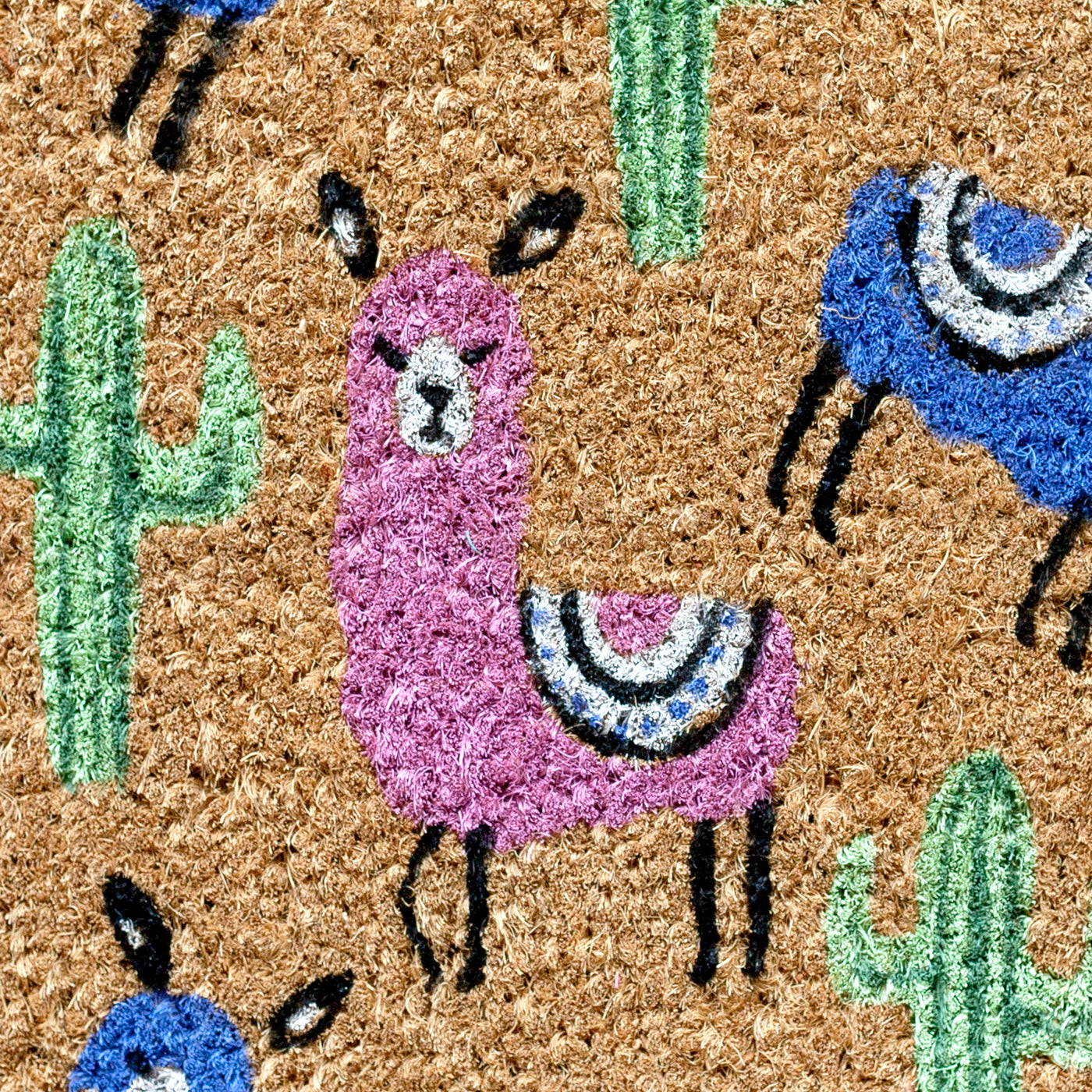 BAHA Natural Coir Fibre Door Mat (Llama & Cactus) (60 x 40cm)