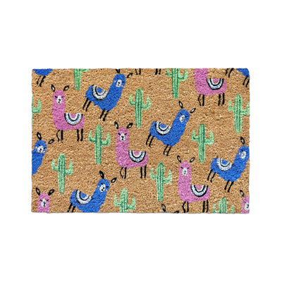 BAHA Natural Coir Fibre Door Mat (Llama & Cactus) (60 x 40cm) - Baha